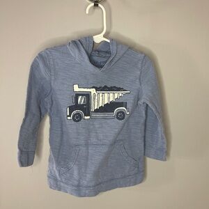 24 month blue truck pullover with front through pocket